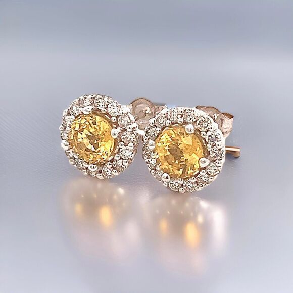Natural Sapphire Diamond Stud Earrings 14k W Gold 2.84 TCW Certified 215620 - Picture 8 of 10
